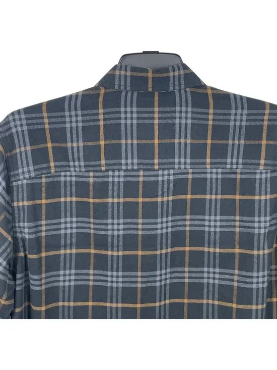 Lee Mens Long Sleeve Plaid Button-Up Shirt Gray & Brown Size Large - Picture 5 of 10